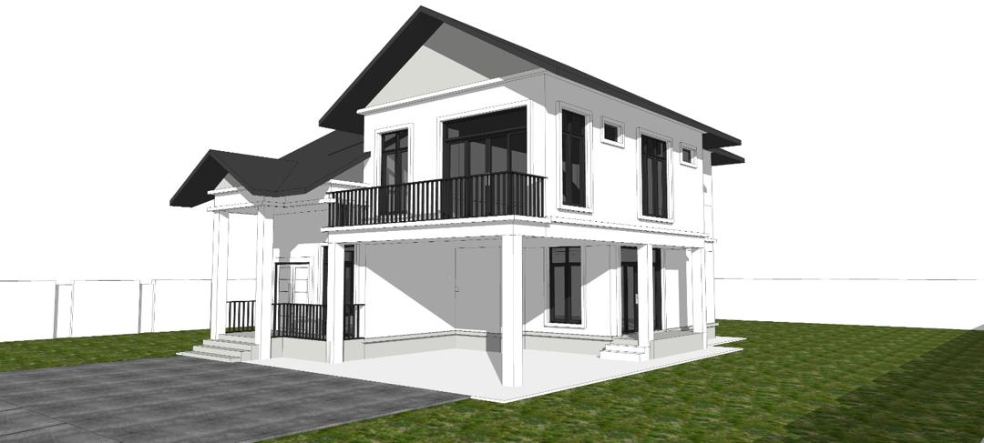 Render 3D sudut belakang - pilihan A