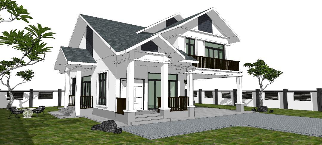 Render 3D sudut belakang